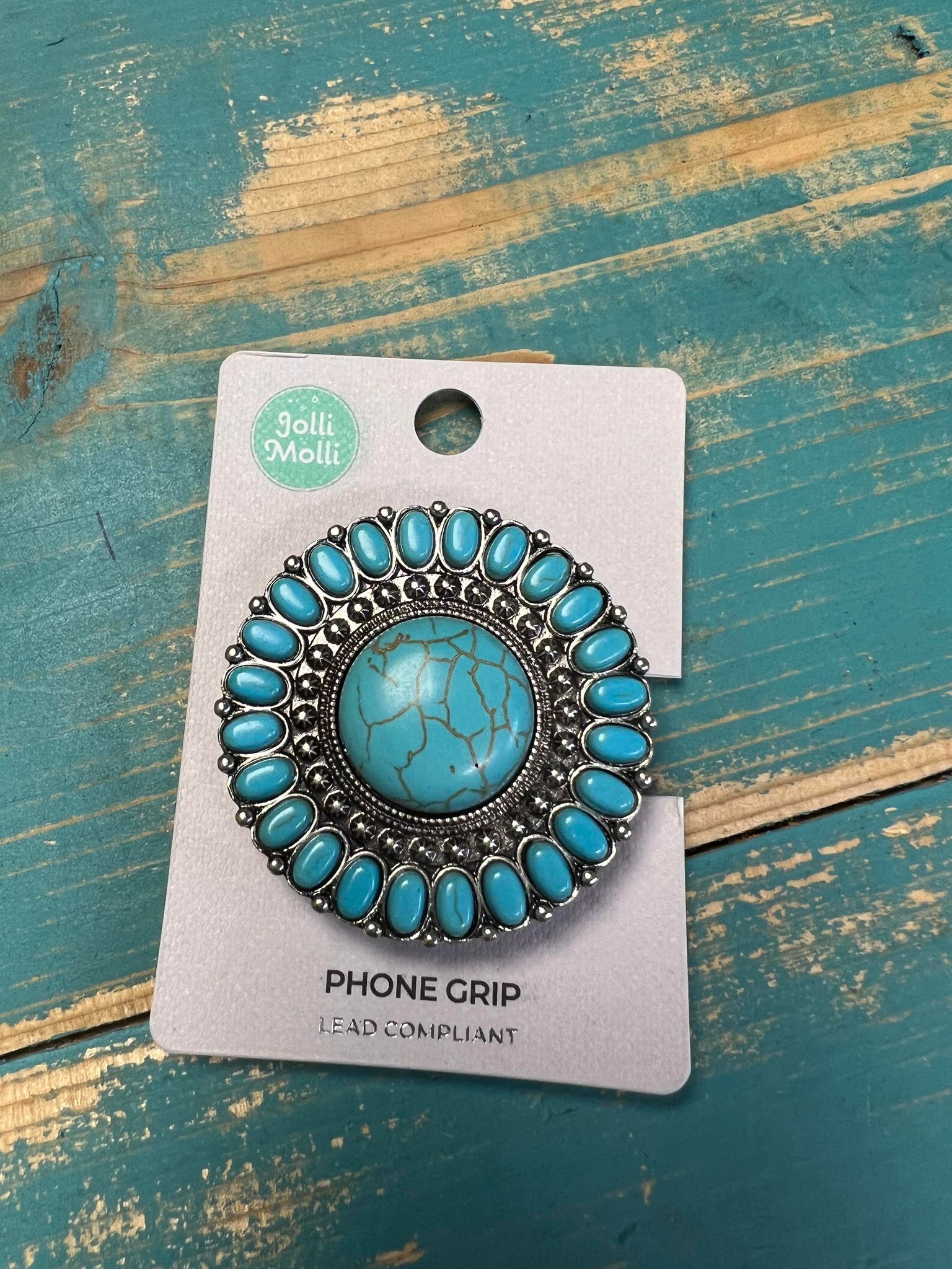 Turquoise Concho Phone Grip