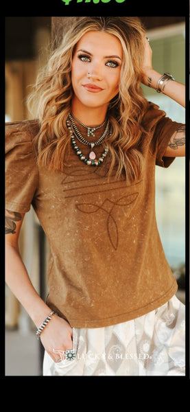 L&B Buckstitch Top Black or Camel color to choose from (THIS TOP RUNS SMALL SIZE UP 2)