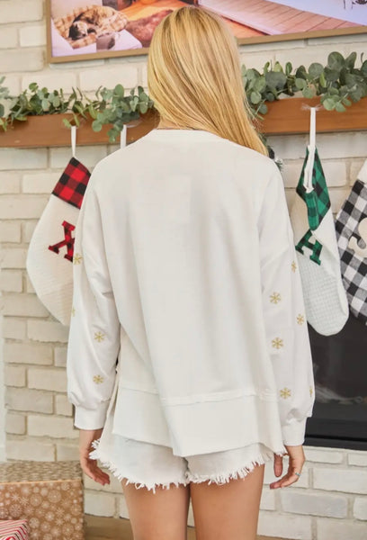 Holiday Queen sparkle front letter sweatshirt
