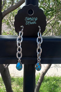 STERLING KREEK Linked In Turquoise Earrings