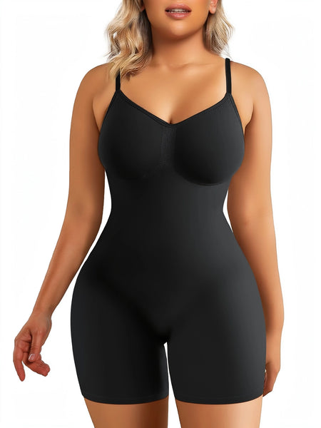 Shaperx Seamless Full Body Tummy Control Bodysuit Shapewear- Black