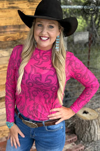 STERLING KREEK COWGIRLS LIKE US MESH TOP