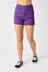 Judy Blue Purple Shorts mid rise frayed hem