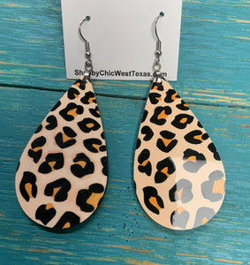 large leopard teardrop earrings