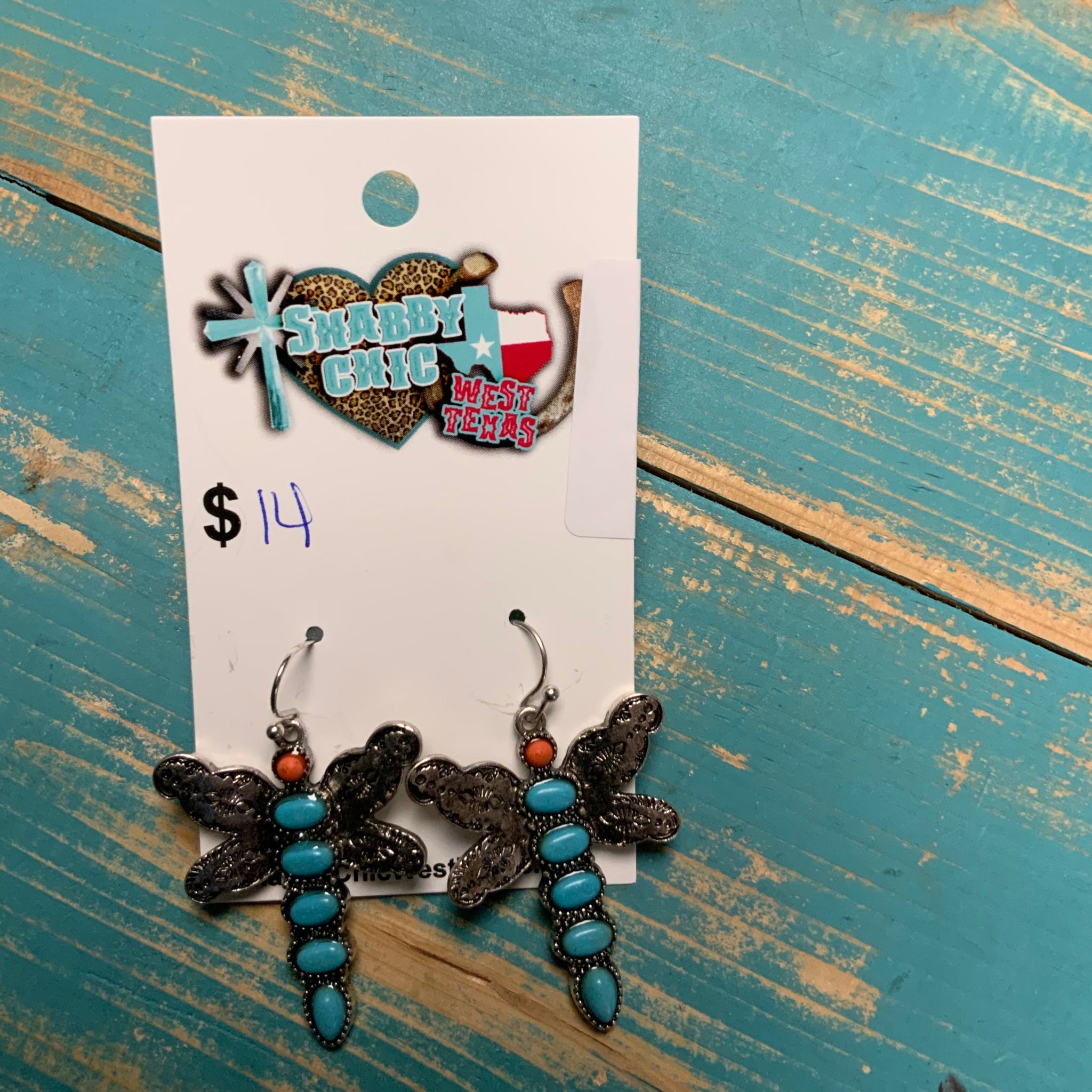 Tur1. Stone Dragonfly earrings