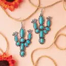 Cactus earrings Turquoise & Silver