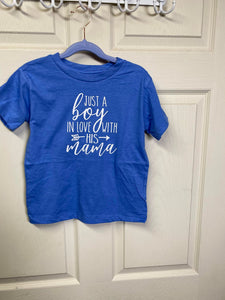 KIDS- Just a boy who loves his mama tee