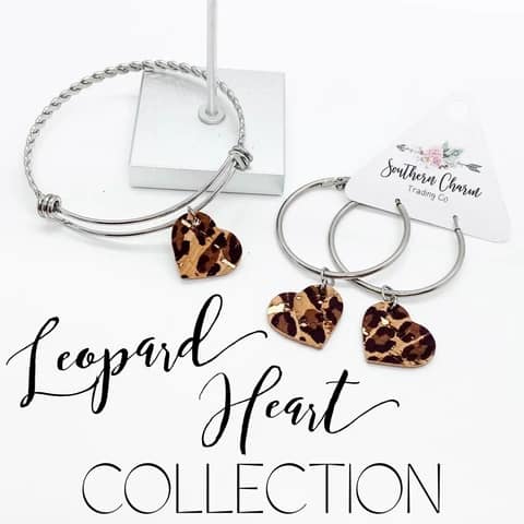 leopard Heart Earrings