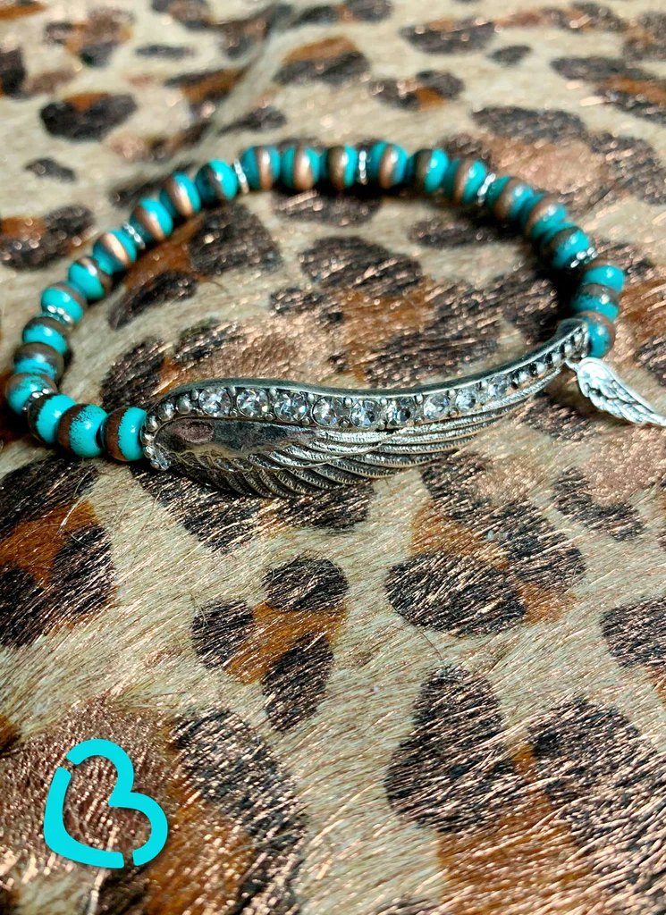 Wing Turquoise Stretch Bracelet