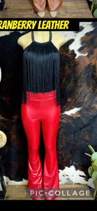 L&B Red skinny fit Flare Pants Faux leather