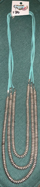 Crazy Train Leather & Bead Necklace Several Colors To Choose From