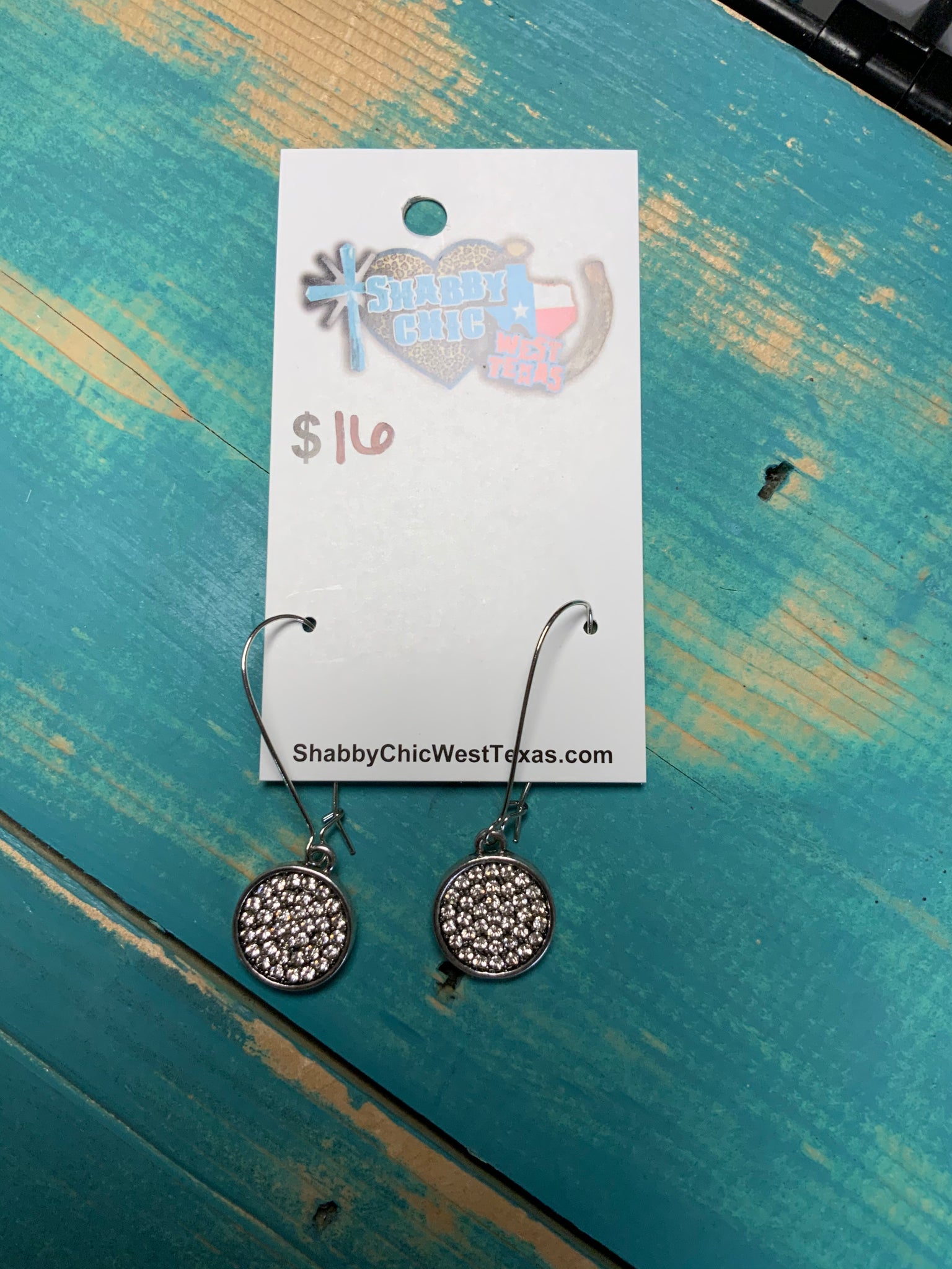 Dangle circle silver earrings