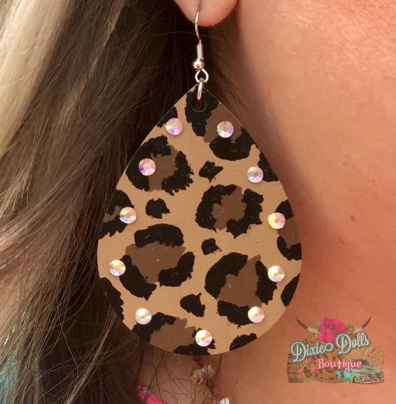 Leopard Oval Earrings