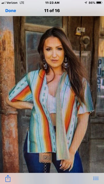 L&B Short Sleeve Kimono w/ a side slit & hi low hem line several colors to choose from