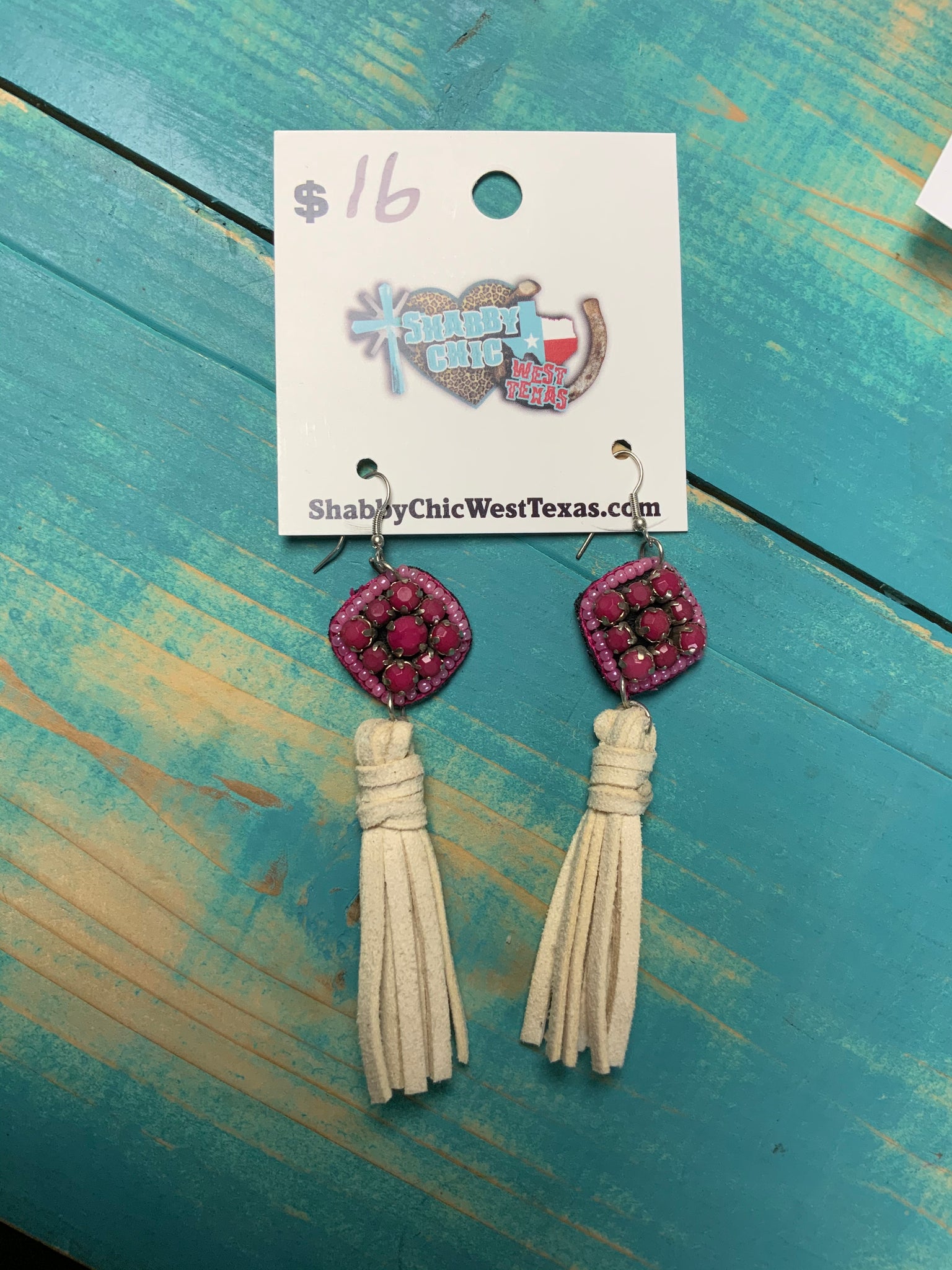 Bling square earrings with fringe multiple colors