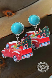 Sterling Kreek A Turquoise Christmas earrings