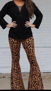 L&B Leopard Flare Yoga Pants