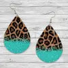 Turquoise/Leopard Small Dangle Earrings